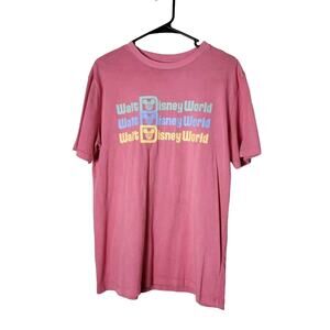 Disney Parks T-Shirt Size Small Pink Disney World Mickey Mouse Icon